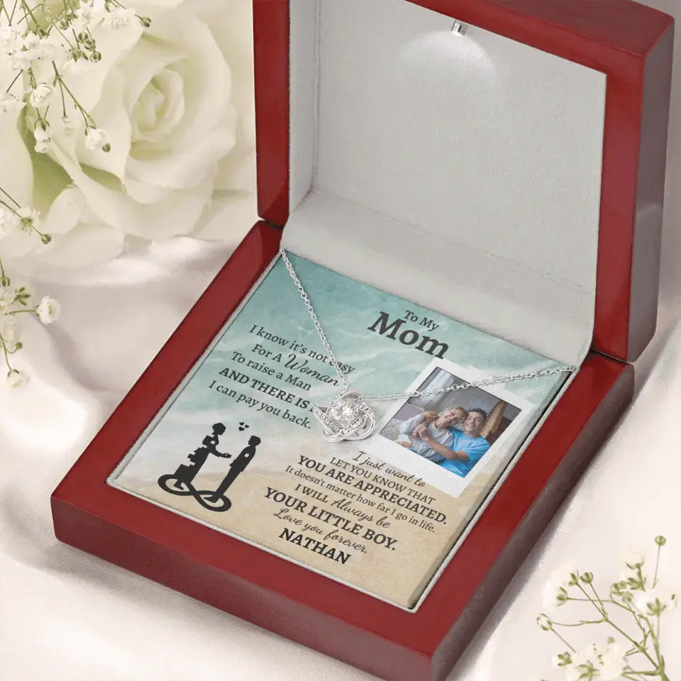 Custom Gift for Mom from Son- Love Knot Necklace