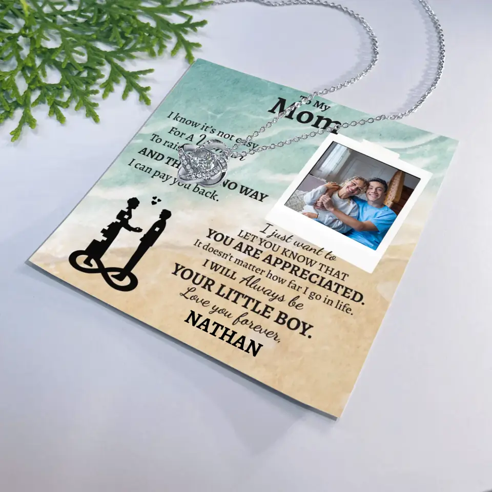 Custom Gift for Mom from Son- Love Knot Necklace