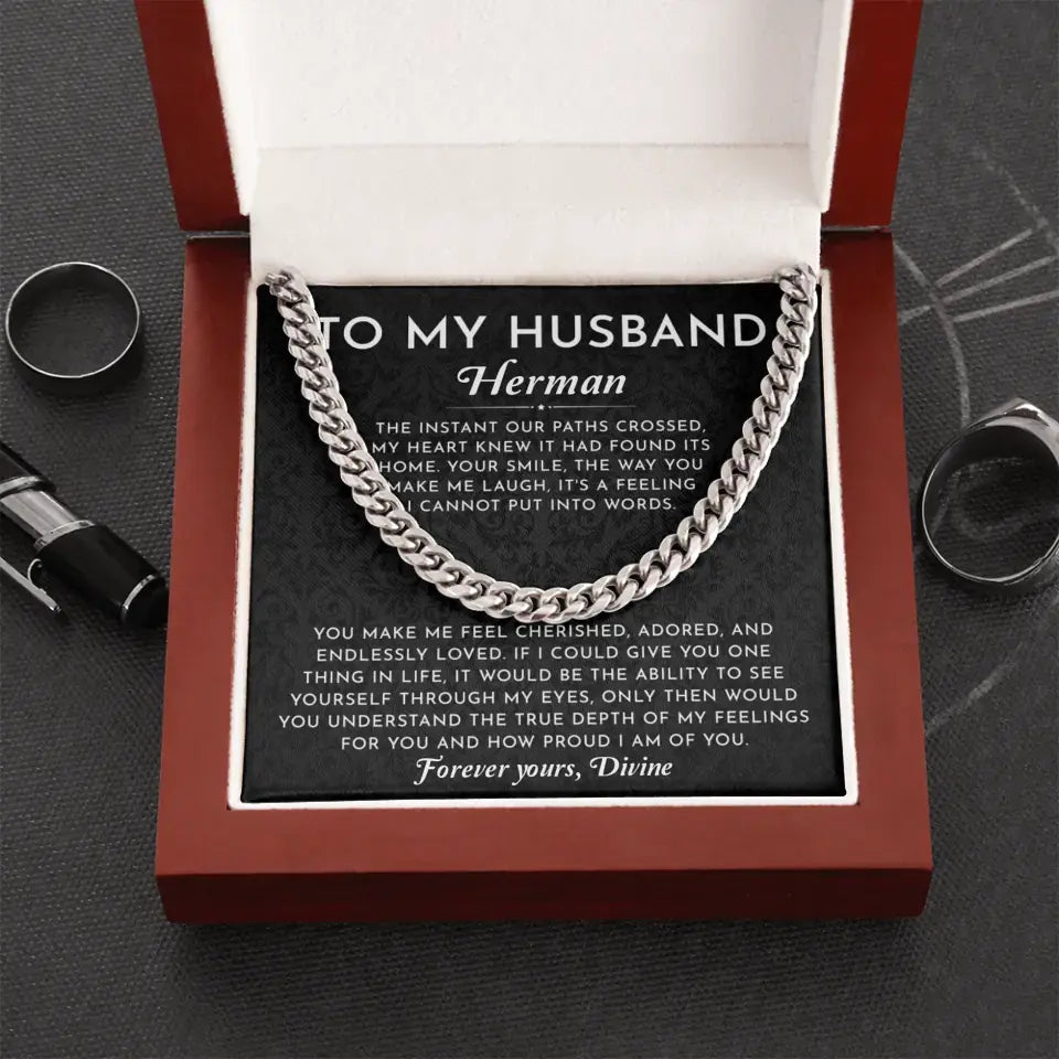 To My Husband - Personalizable Necklace Gift Set Gift From Wife - H1