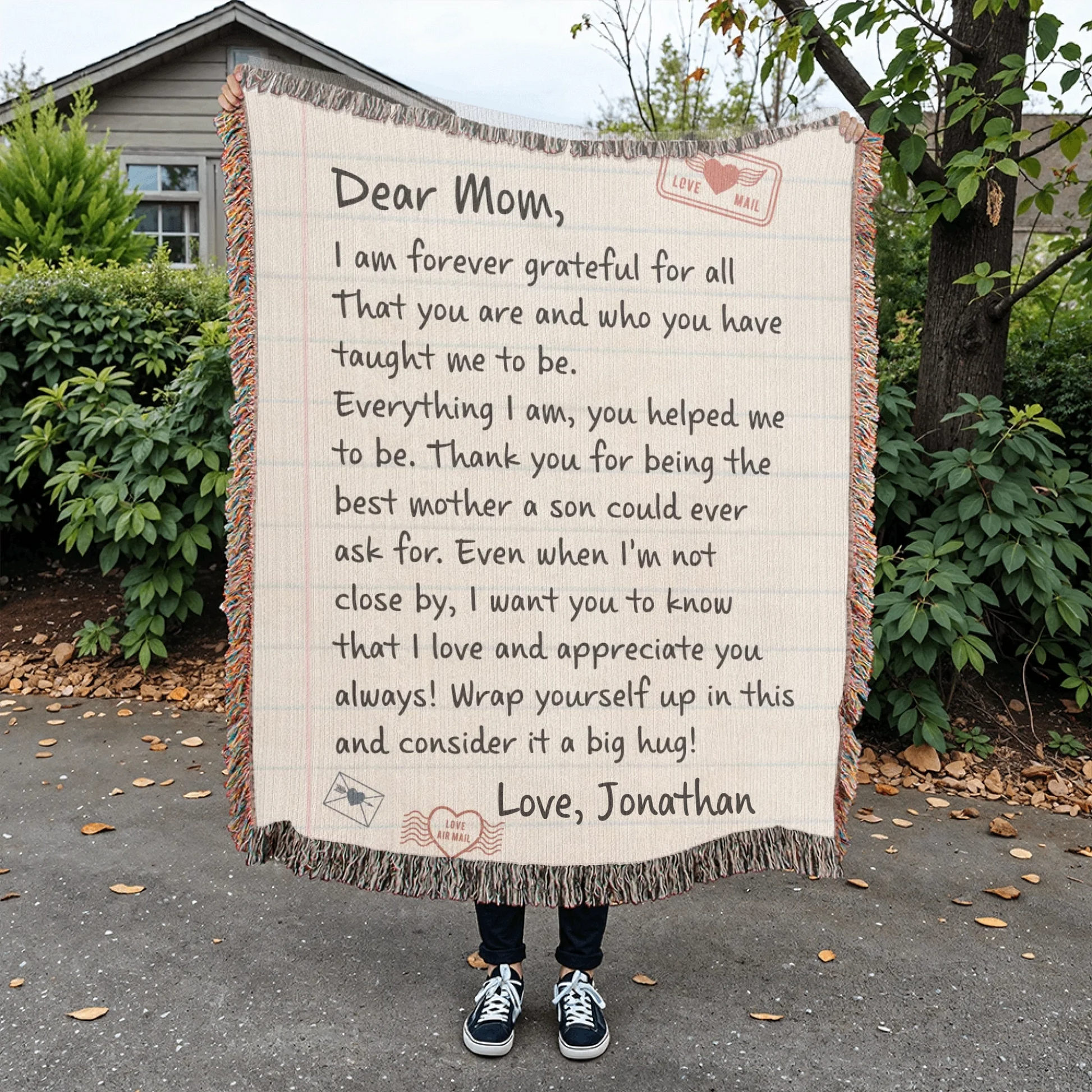 Heirloom Artwork Woven Blanket Portrait 3