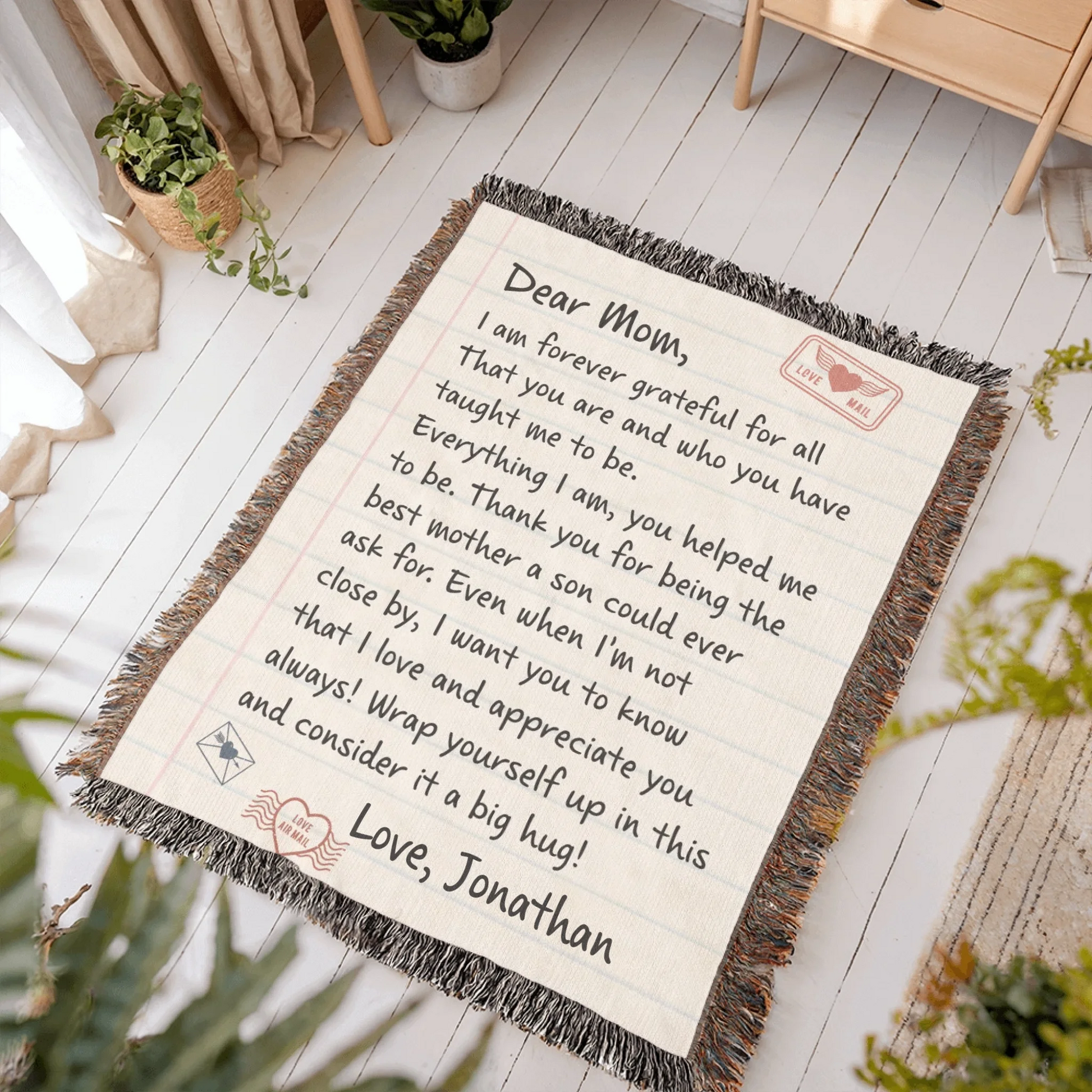 Heirloom Artwork Woven Blanket Portrait 6