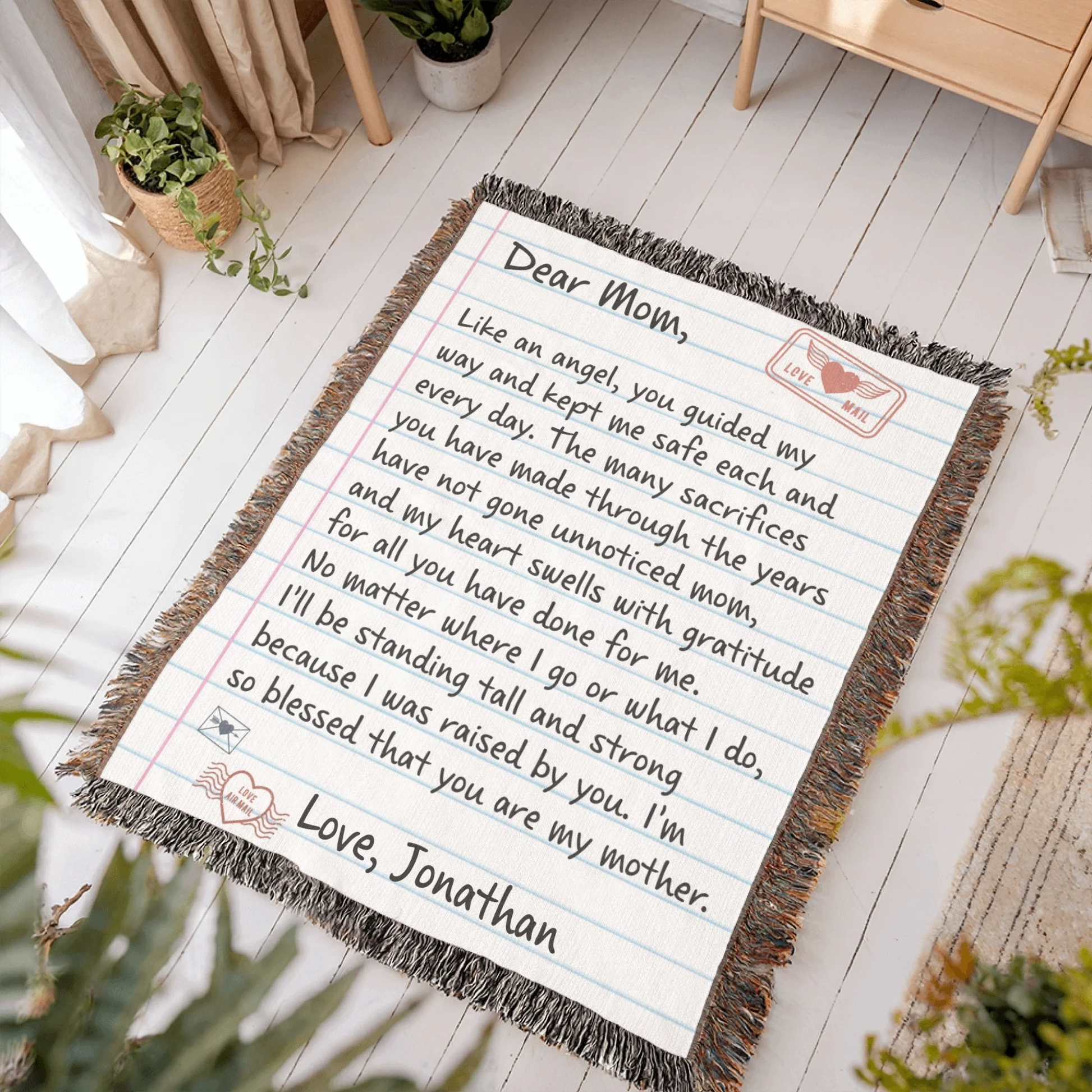 Heirloom Artwork Woven Blanket Portrait 6