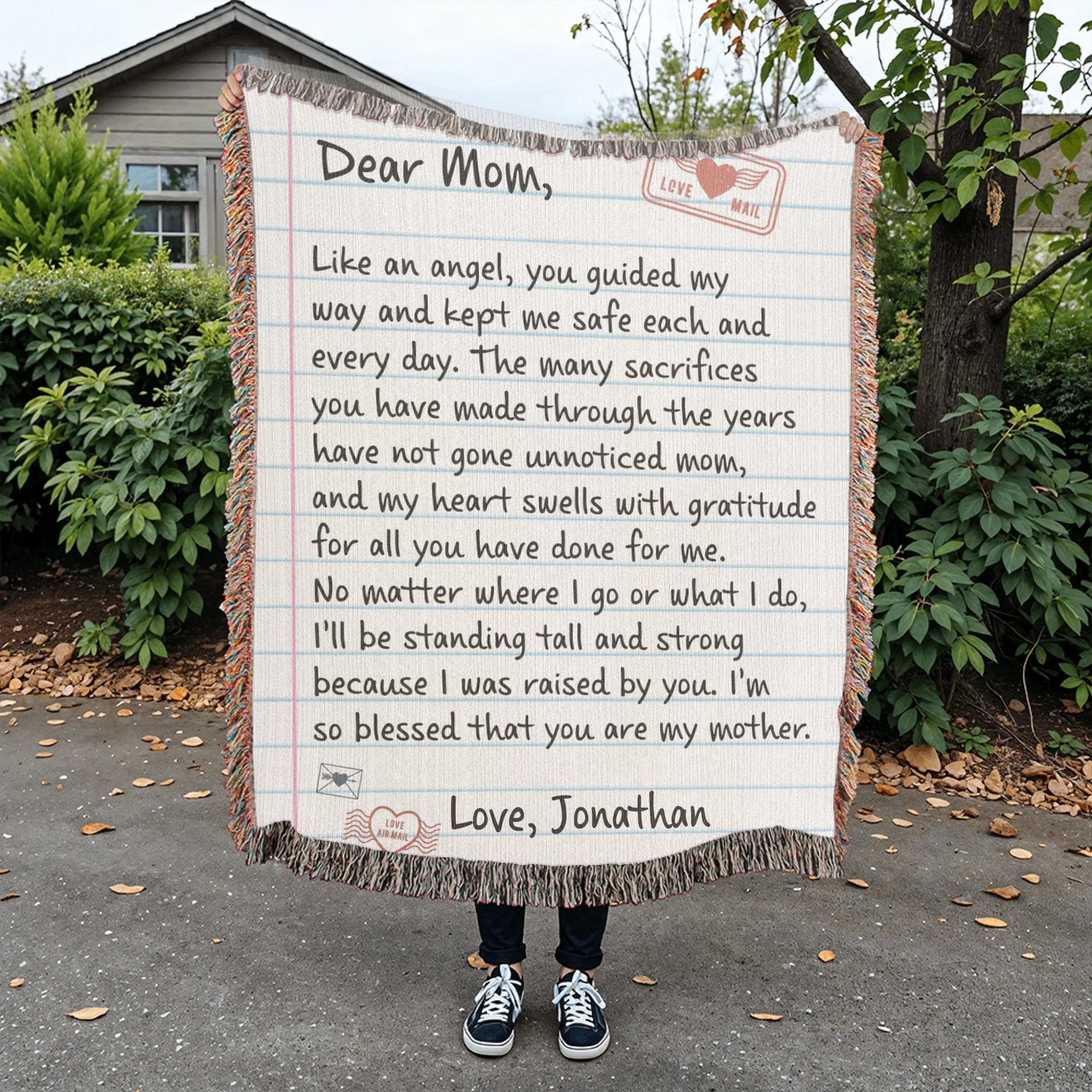 Heirloom Artwork Woven Blanket Portrait 3