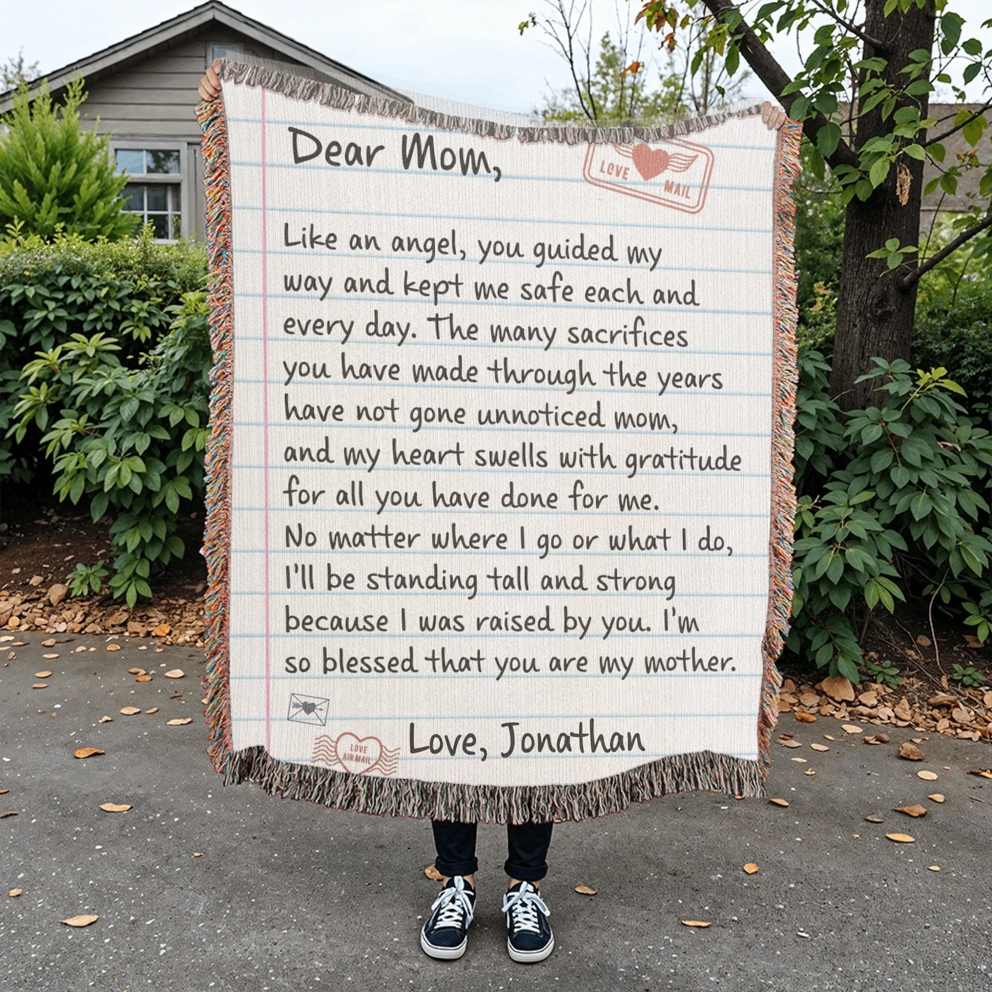 Heirloom Artwork Woven Blanket Portrait 3