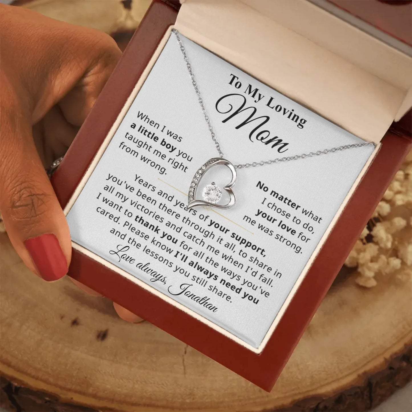 Gift For Mom From Son - Personalizable Necklace Gift Set - MN03