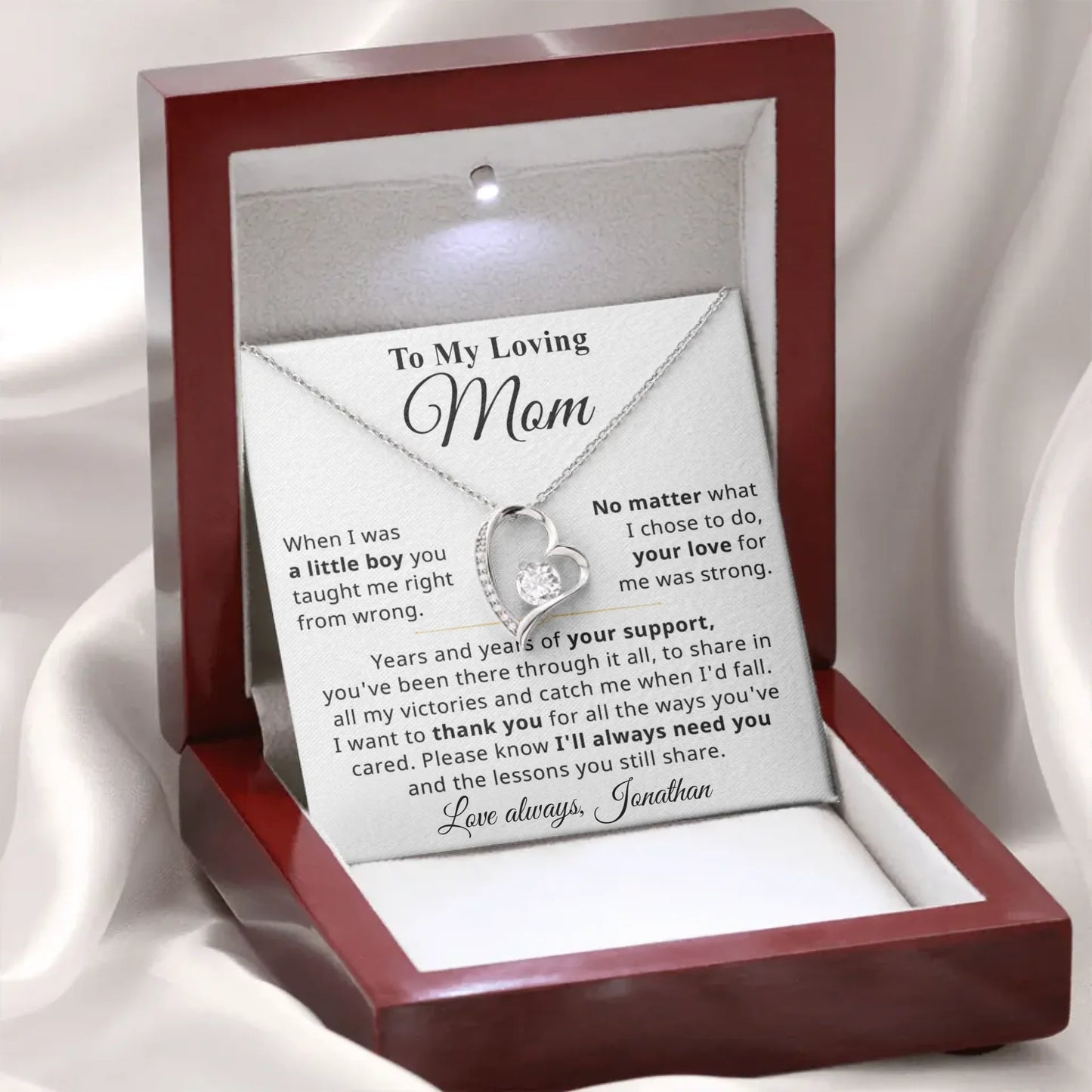 Gift For Mom From Son - Personalizable Necklace Gift Set - MN03