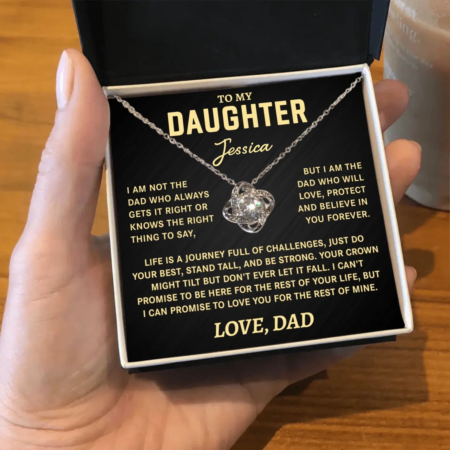 To My Daughter Gift From Dad- Personalized Necklace Gift Set - D14