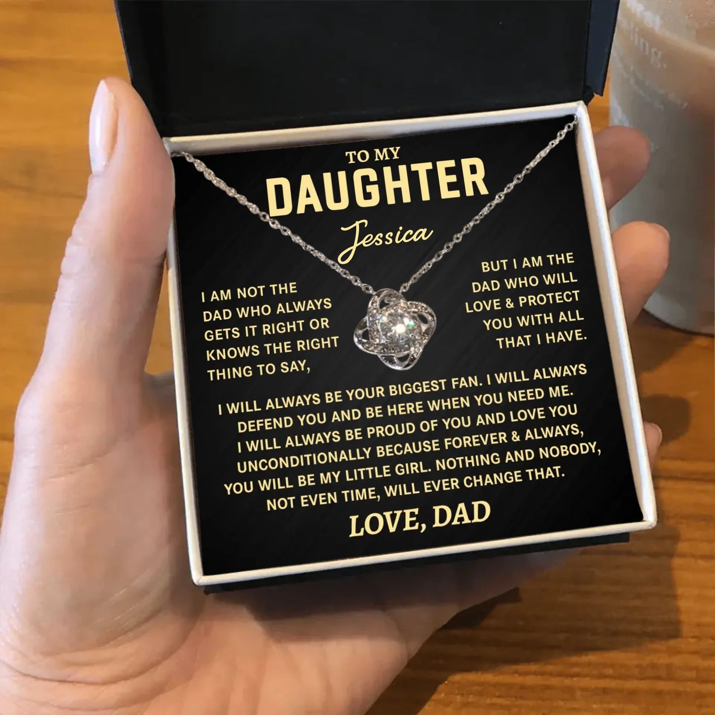 To My Daughter Gift From Dad- Personalized Necklace Gift Set - D15