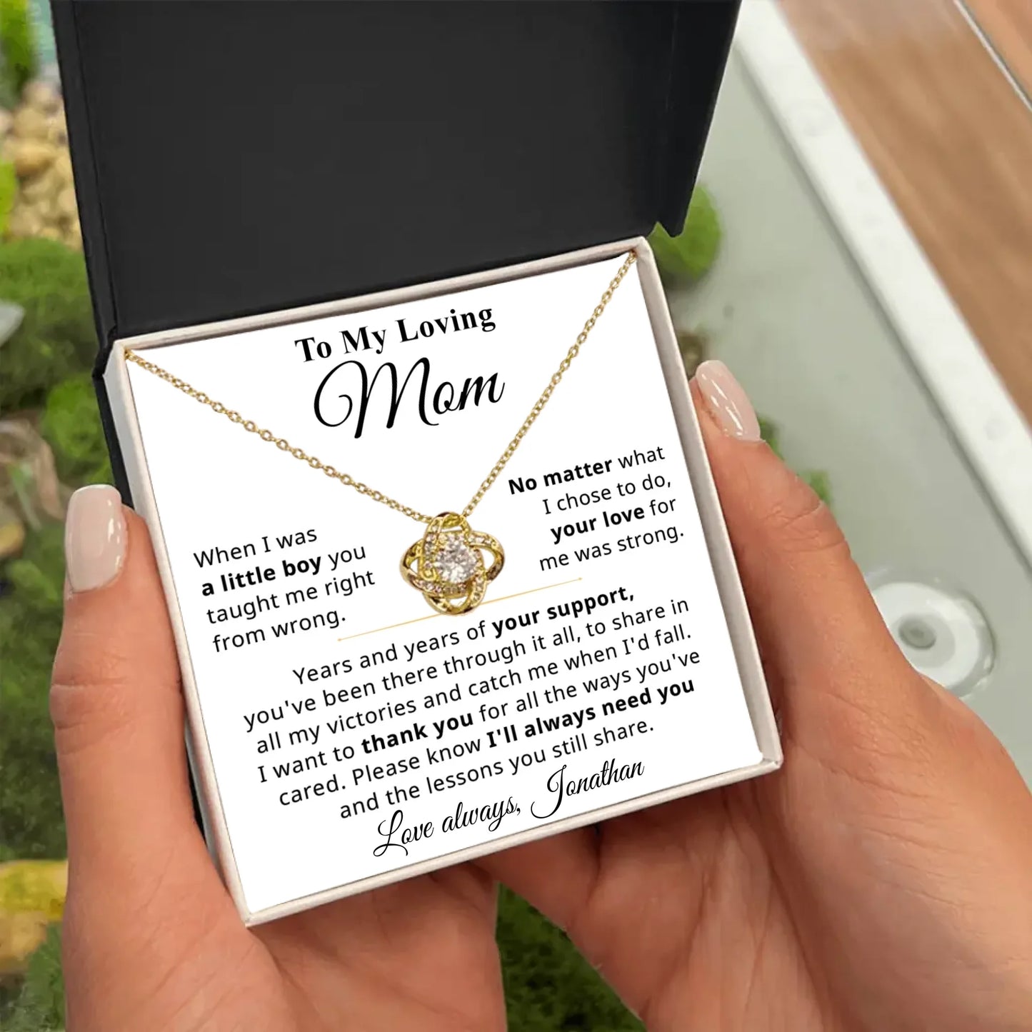 Mother's Day Gift For Mom From Son - Personalizable Necklace Gift Set - MN08
