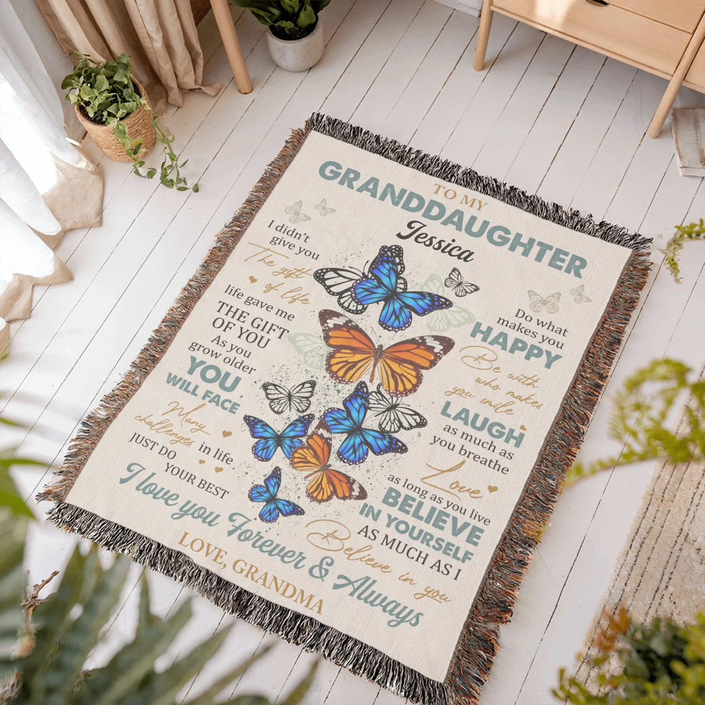 Heirloom Artwork Woven Blanket Portrait 6