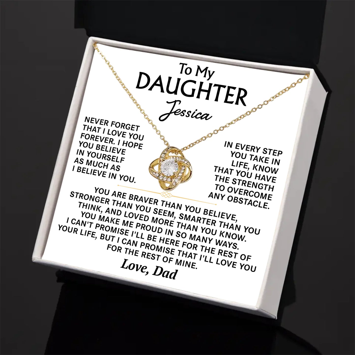 To My Daughter - Personalized Necklace Gift Set - D16