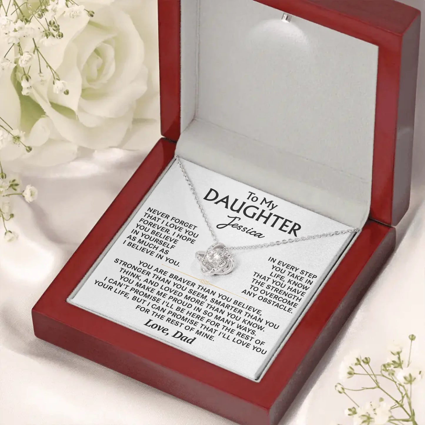To My Daughter - Personalized Necklace Gift Set - D16