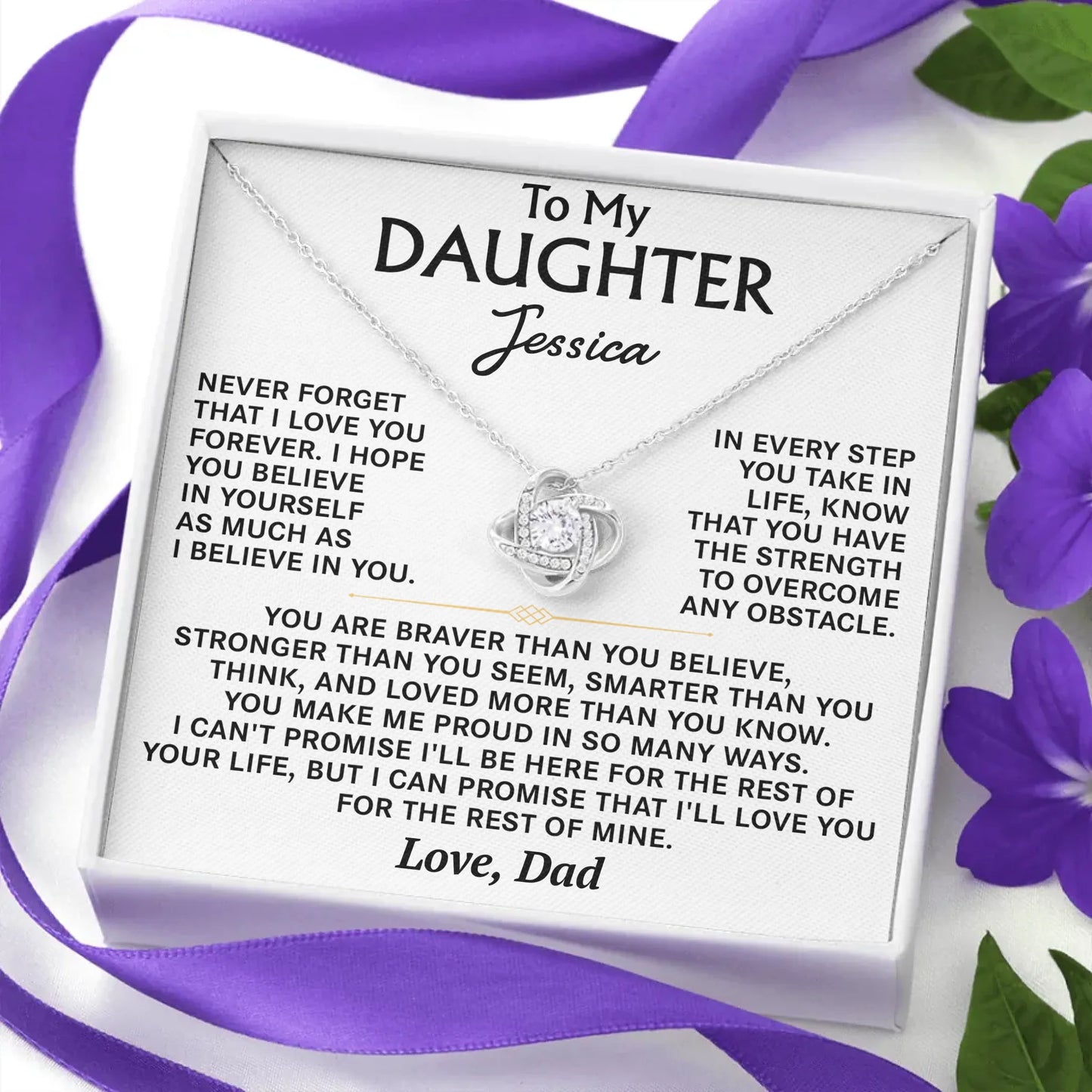 To My Daughter - Personalized Necklace Gift Set - D16