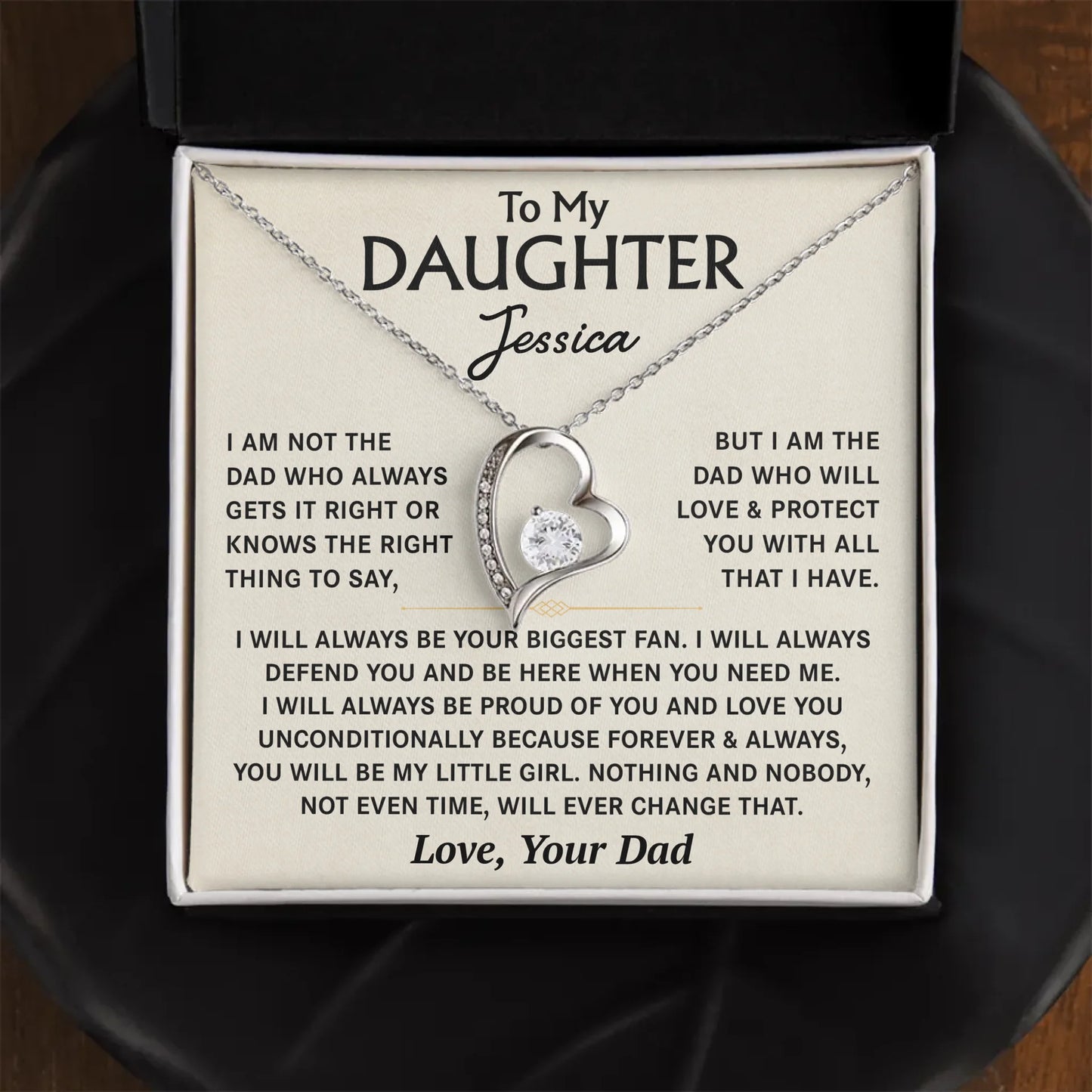 To My Daughter - From Dad - Personalized Necklace Gift Set - D18