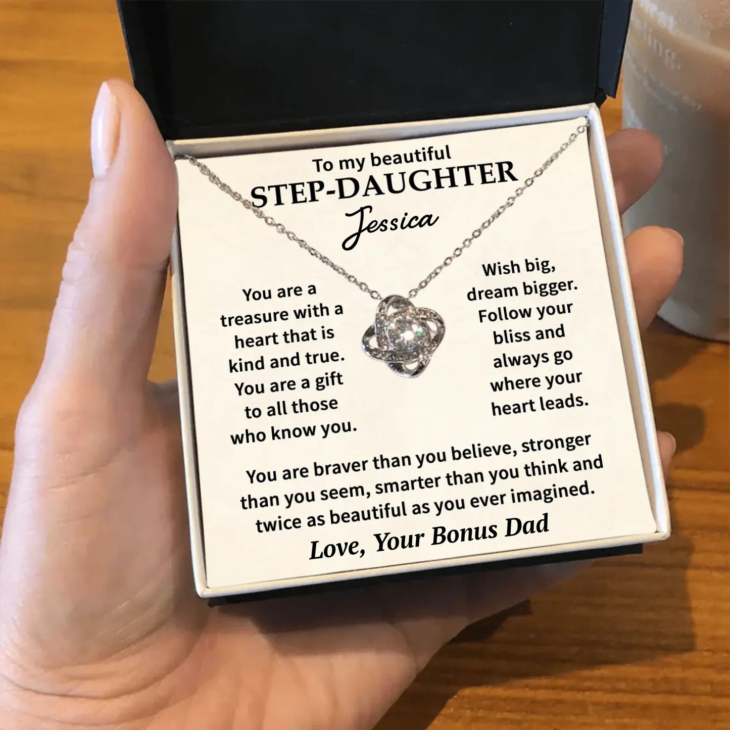 To My Beautiful Stepdaughter - Custom Necklace Gift Set - SD2