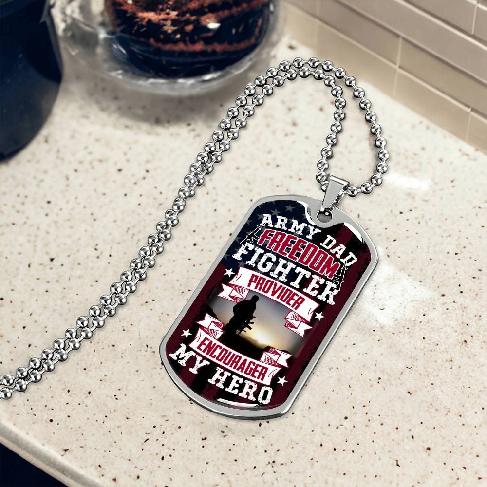 Army Dad Dog Tag, Father's Day Gift For Dad, Luxury Military Necklace