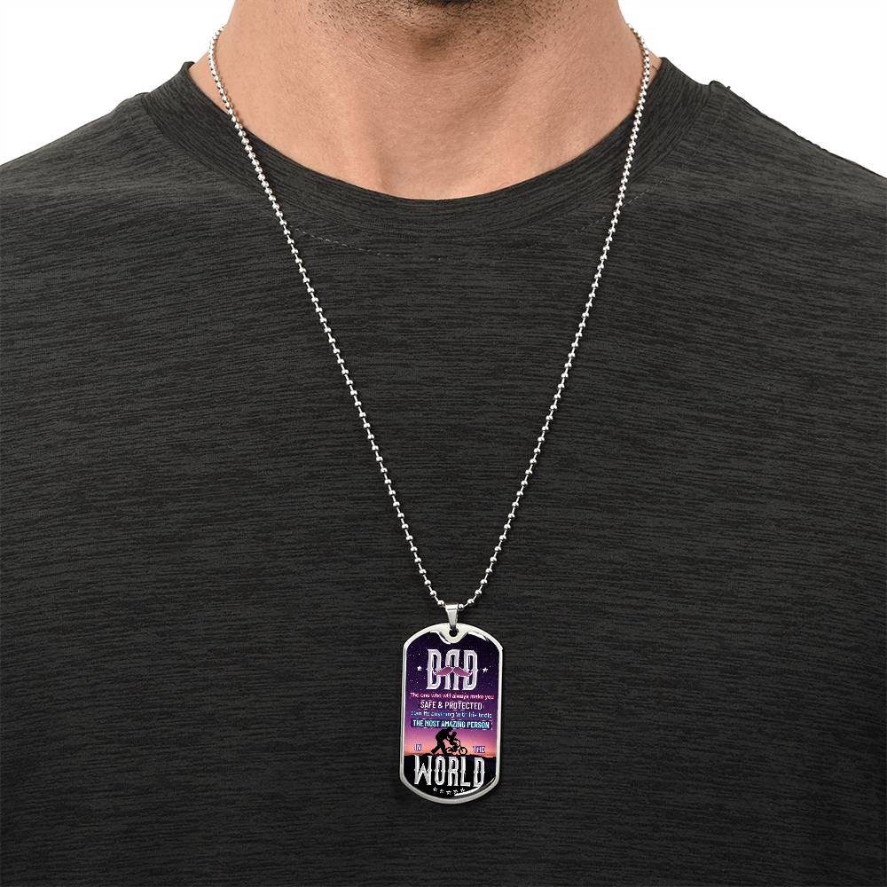 DAD the one - Dog Tag, Father's Day Gift For Dad, Luxury Military Necklace