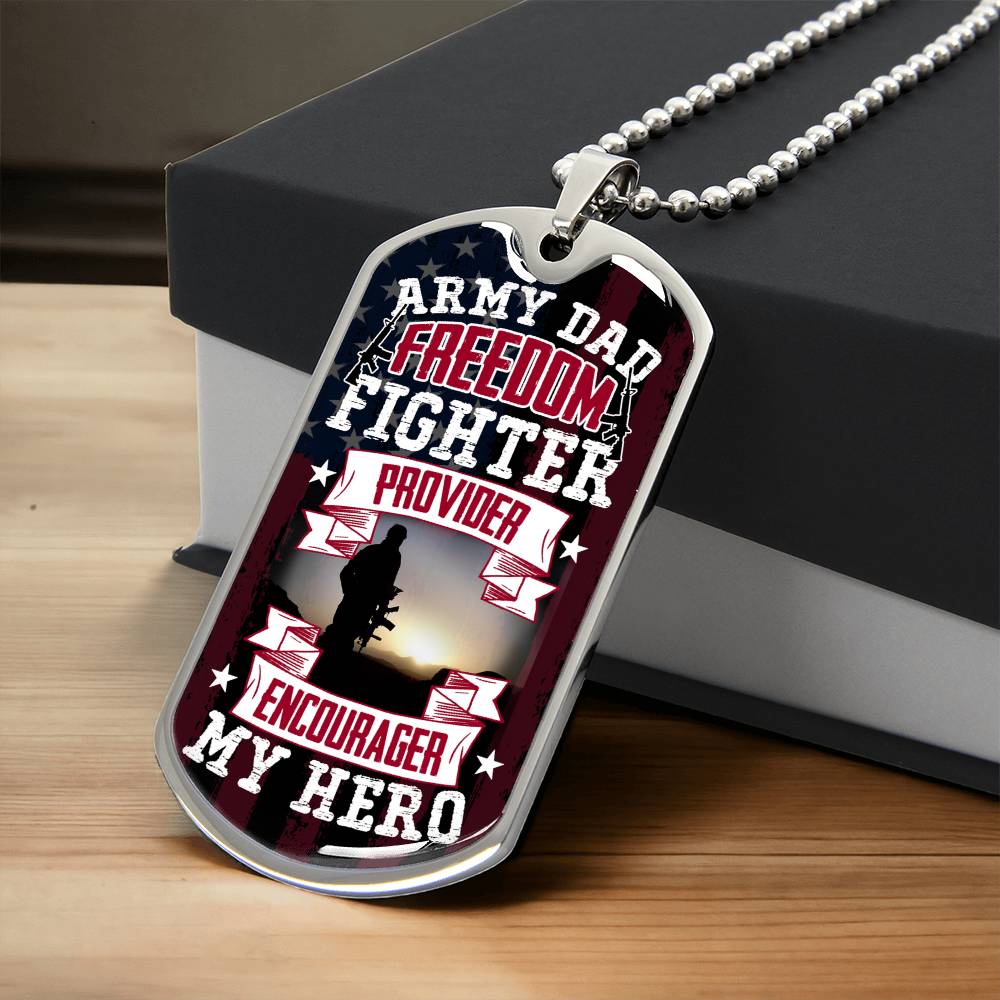 Army Dad Dog Tag, Father's Day Gift For Dad, Luxury Military Necklace