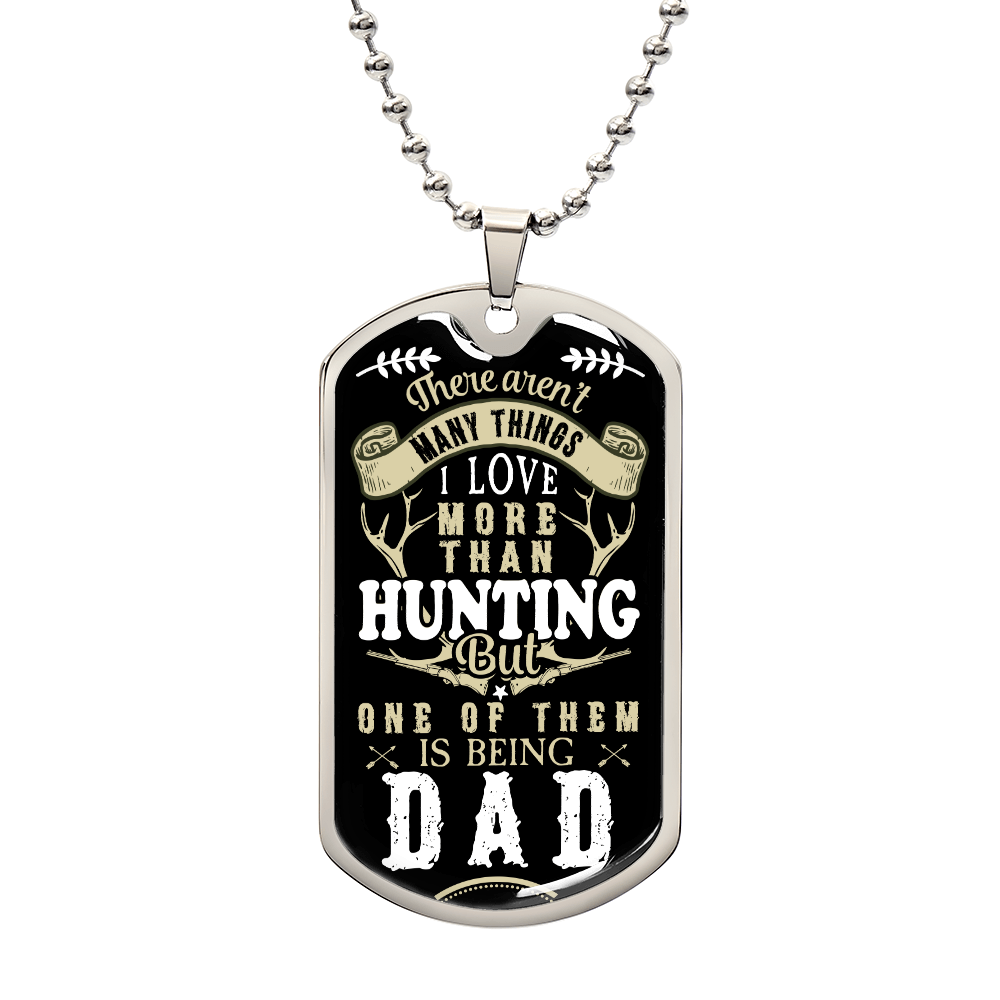 Hunting Dad Dog Tag, Fathers Day Gift For Dad, Hunter Lover Luxury Military Necklace