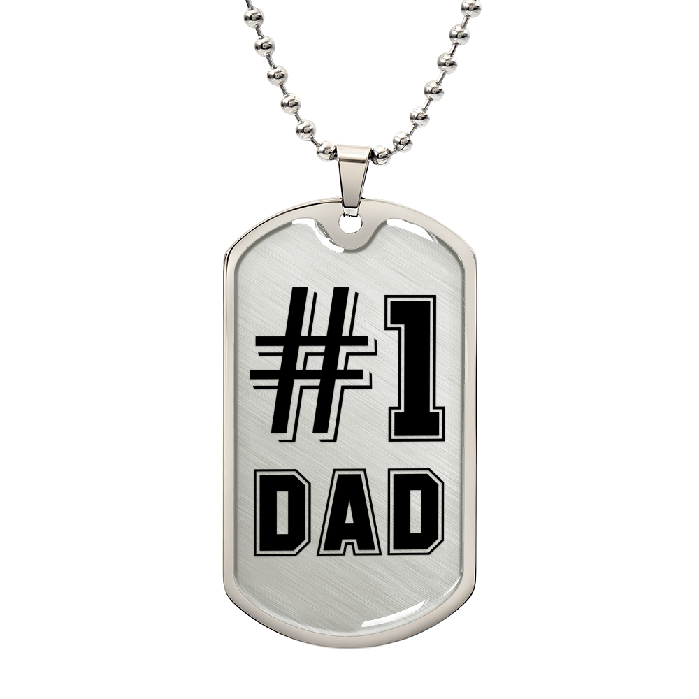 #1 Dad Dog Tag, Father's Day Gift For Dad, Luxury Military Necklace