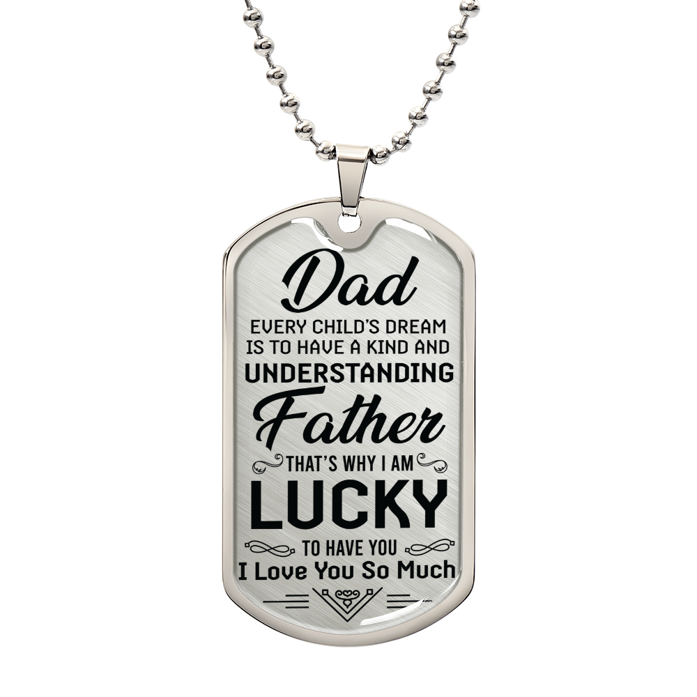bday gift for dad Dog Tag, Father's Day Gift For Dad, Luxury Military Necklace