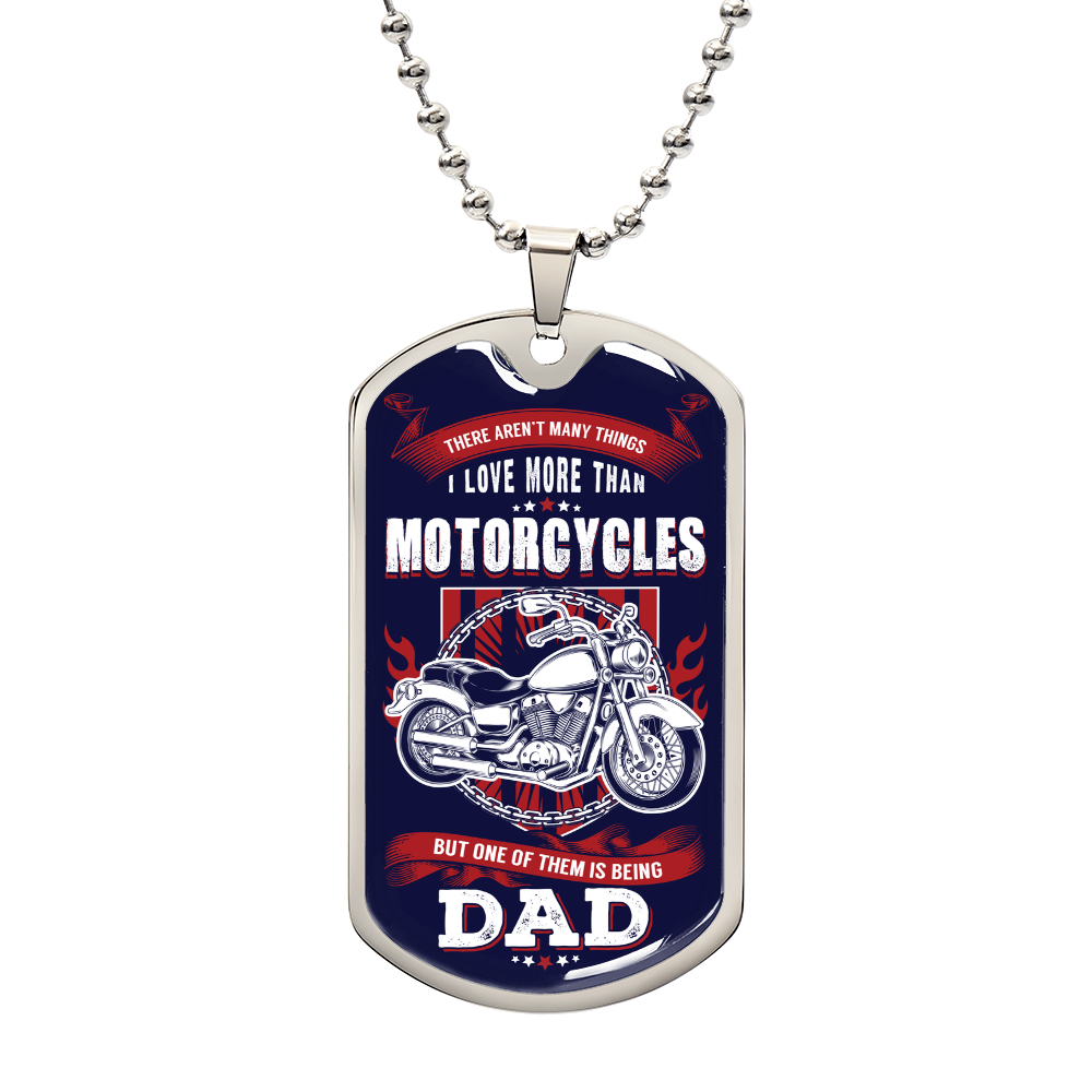 Motorcycles Dad Dog Tag, Father's Day Gift For Dad, Luxury Military Necklace