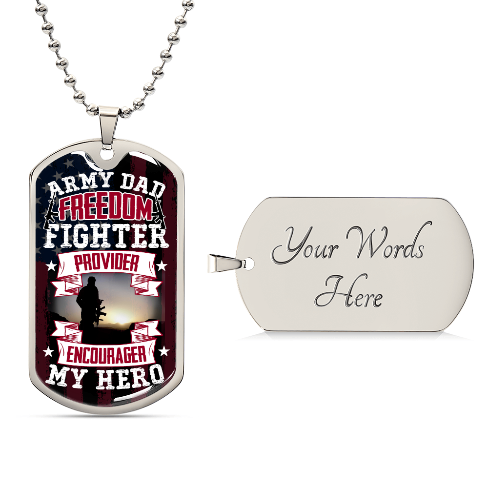 Army Dad Dog Tag, Father's Day Gift For Dad, Luxury Military Necklace