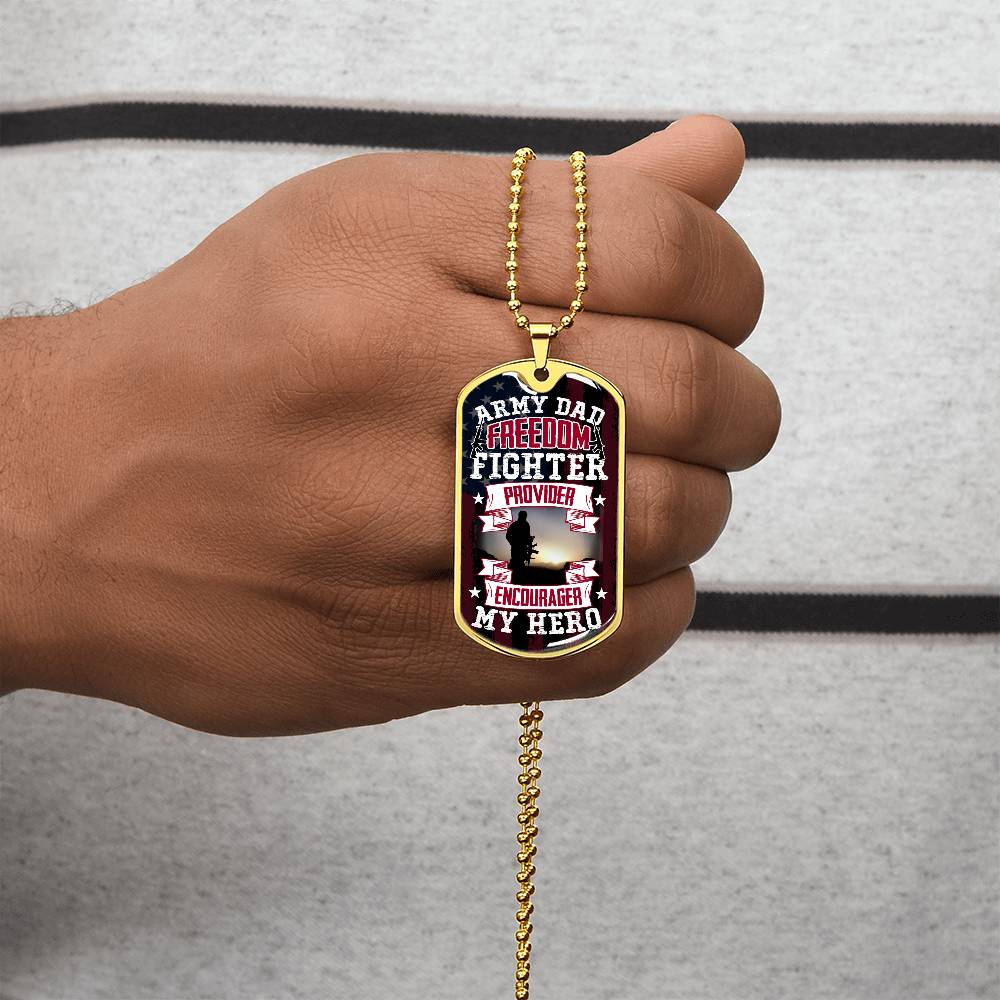 Army Dad Dog Tag, Father's Day Gift For Dad, Luxury Military Necklace