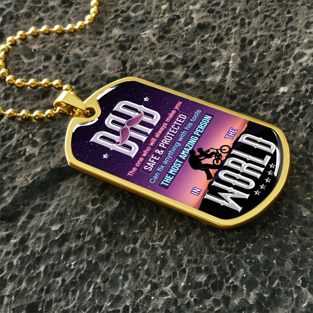DAD the one - Dog Tag, Father's Day Gift For Dad, Luxury Military Necklace