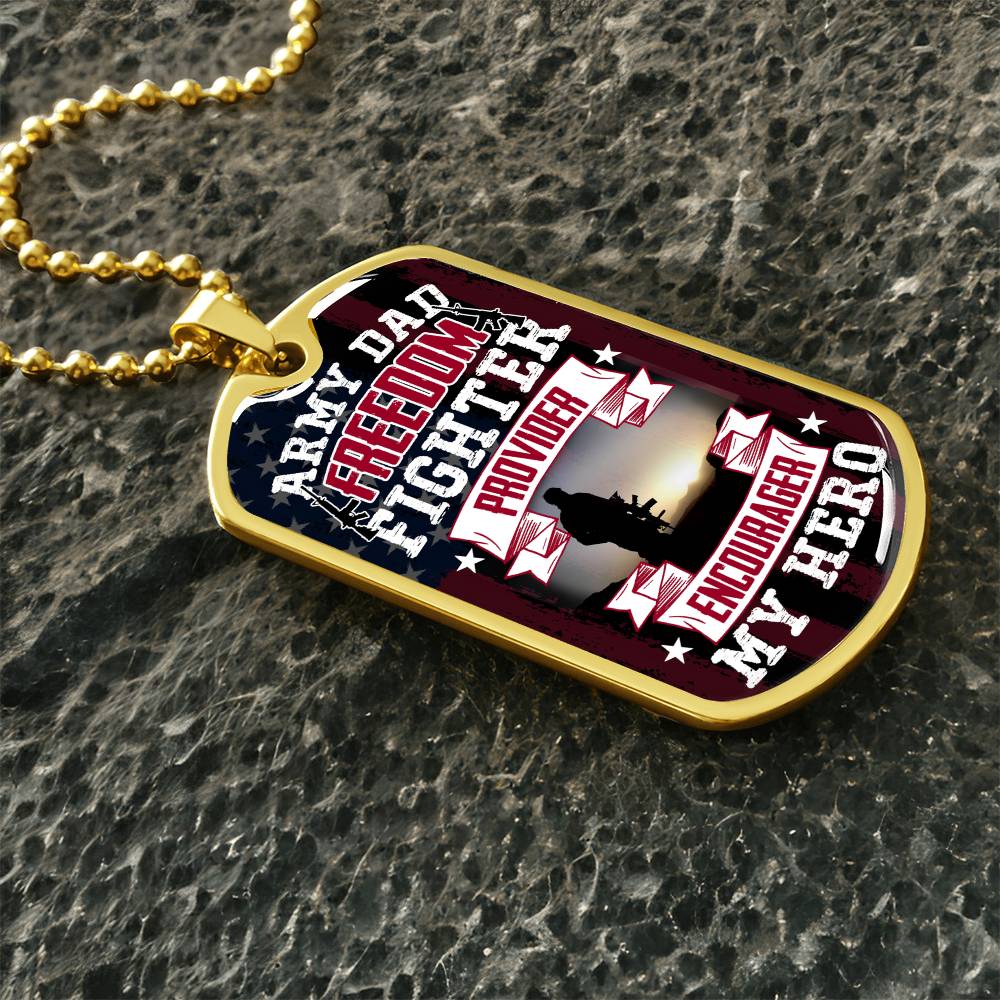 Army Dad Dog Tag, Father's Day Gift For Dad, Luxury Military Necklace
