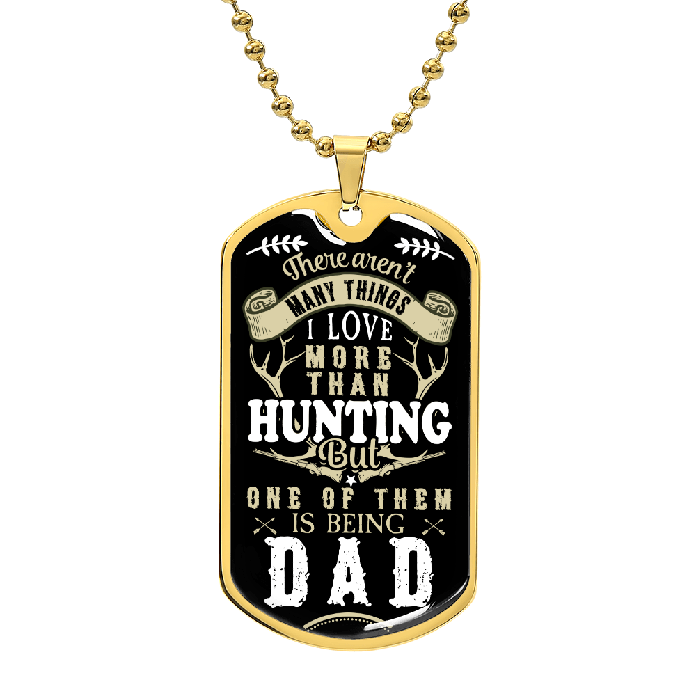 Hunting Dad Dog Tag, Fathers Day Gift For Dad, Hunter Lover Luxury Military Necklace