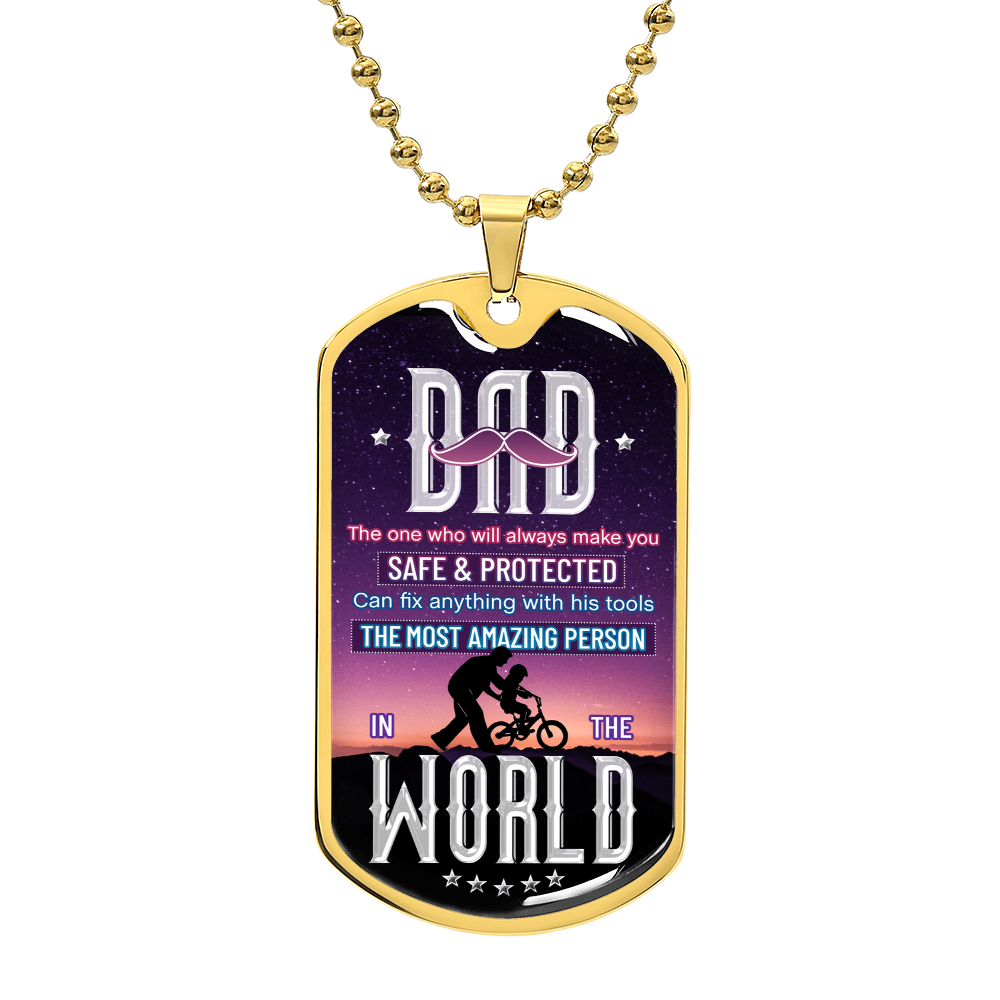 DAD the one - Dog Tag, Father's Day Gift For Dad, Luxury Military Necklace
