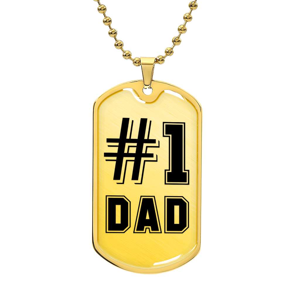 #1 Dad Dog Tag, Father's Day Gift For Dad, Luxury Military Necklace
