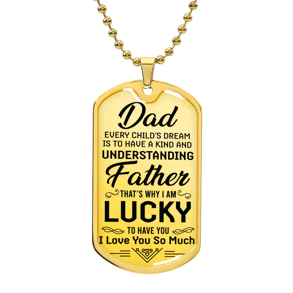 bday gift for dad Dog Tag, Father's Day Gift For Dad, Luxury Military Necklace
