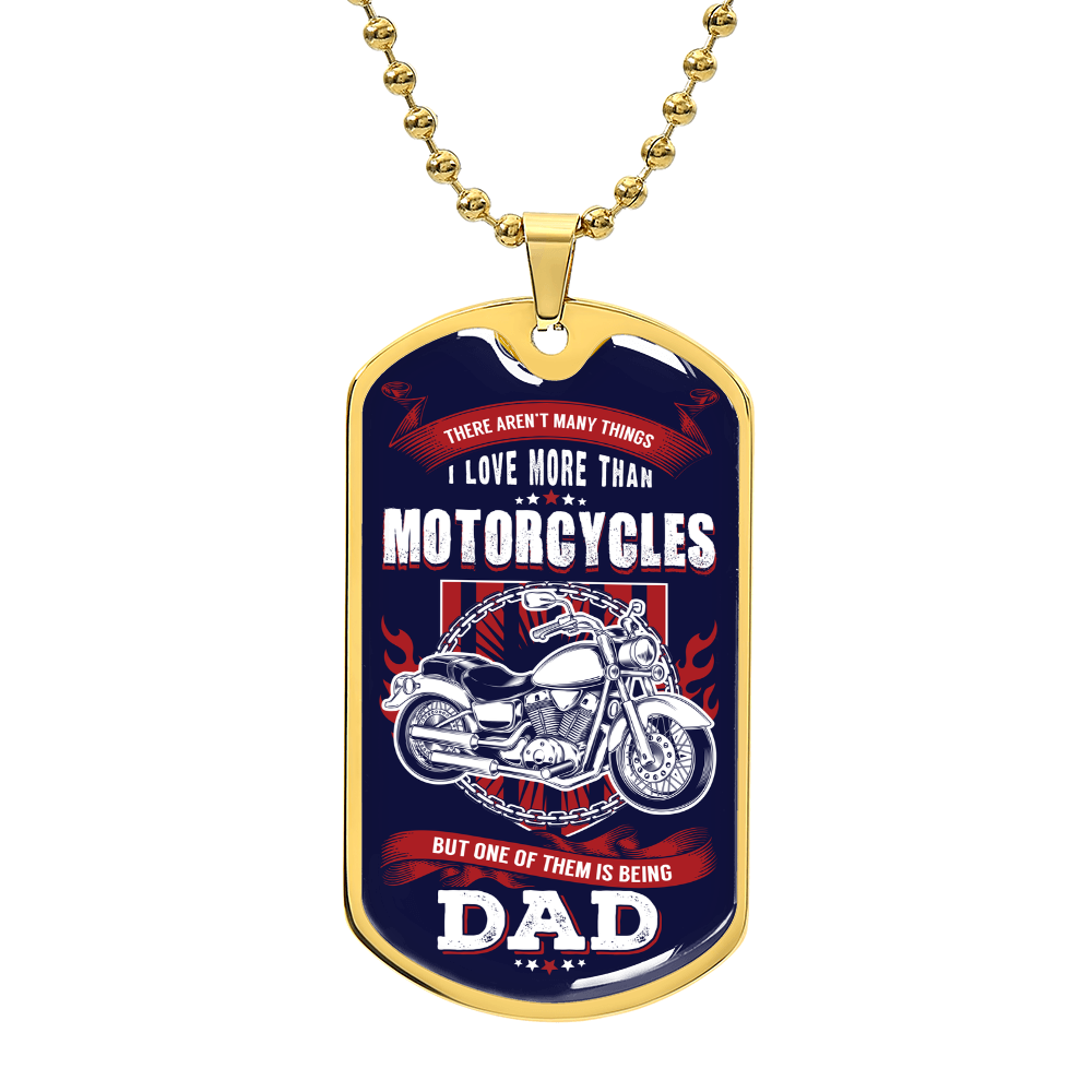 Motorcycles Dad Dog Tag, Father's Day Gift For Dad, Luxury Military Necklace