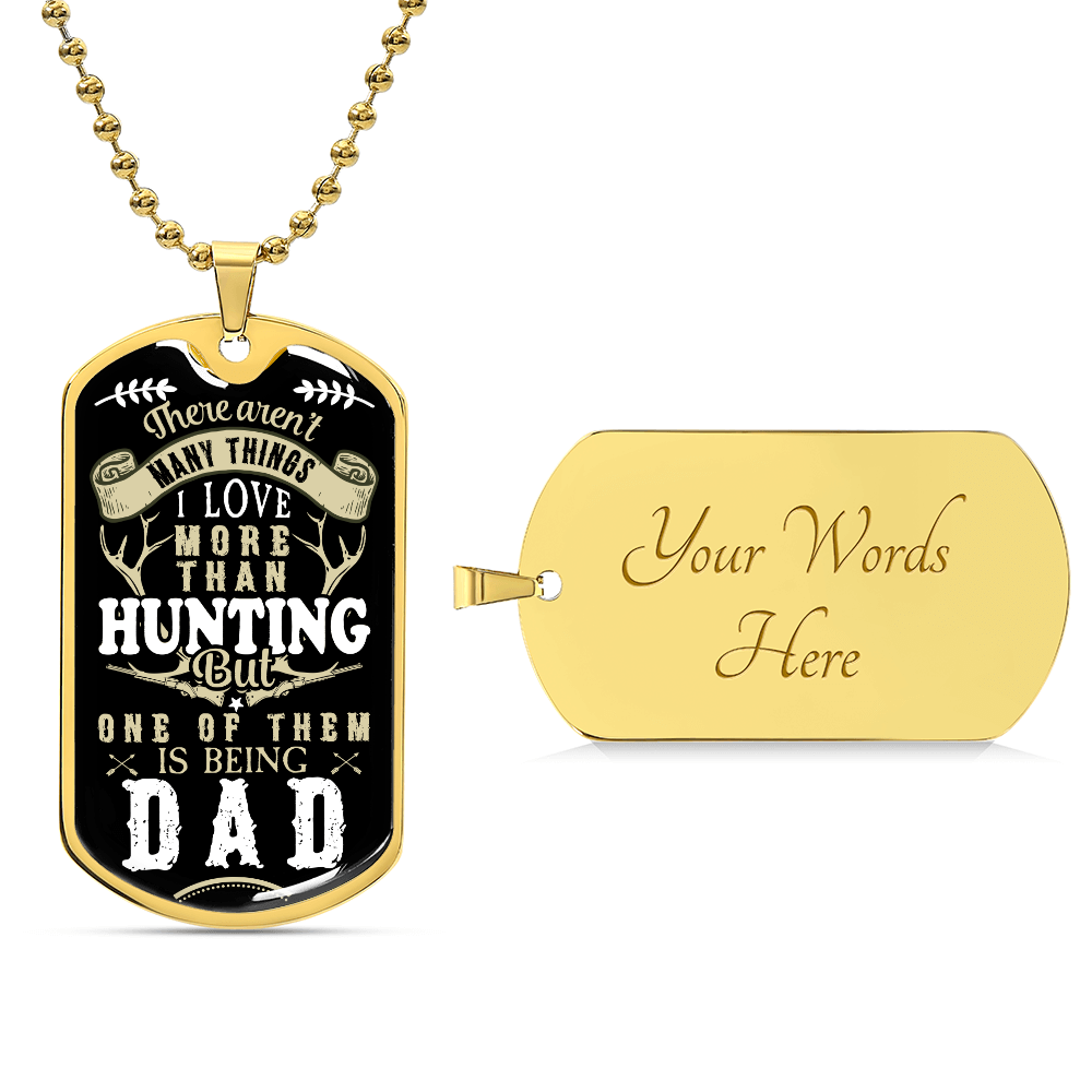 Hunting Dad Dog Tag, Fathers Day Gift For Dad, Hunter Lover Luxury Military Necklace