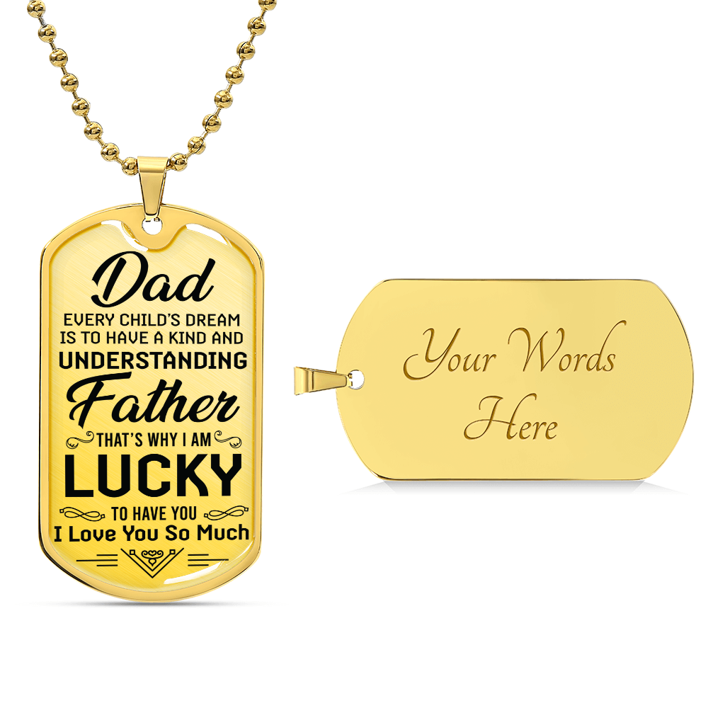bday gift for dad Dog Tag, Father's Day Gift For Dad, Luxury Military Necklace