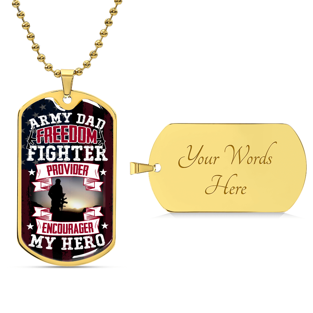 Army Dad Dog Tag, Father's Day Gift For Dad, Luxury Military Necklace