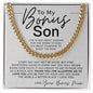 Gifts For Bonus Son, To My Bonus Son Cuban Link Chain, Bonus Son Necklaces Gifts From Bonus Mom