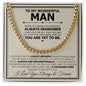 To My Man Cuban Chain Necklace, Husband Gifts from Wife, Gifts for Him - CUBAN LINK