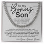 Gifts For Bonus Son, To My Bonus Son Cuban Link Chain, Bonus Son Necklaces Gifts From Bonus Mom