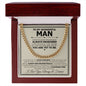 To My Man Cuban Chain Necklace, Husband Gifts from Wife, Gifts for Him - CUBAN LINK