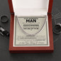 To My Man Cuban Chain Necklace, Husband Gifts from Wife, Gifts for Him - CUBAN LINK