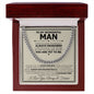 To My Man Cuban Chain Necklace, Husband Gifts from Wife, Gifts for Him - CUBAN LINK