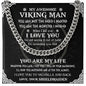 To My Man Cuban Chain Necklace, Husband Gifts from Wife, Gifts for Him - CUBAN LINK