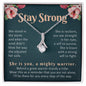 Cancer Survivor Necklace, Strong Woman Jewelry, Cancer Patient Gift, Cancer Warrior, Best Friend Gift, Breast Cancer Survivor Gifts