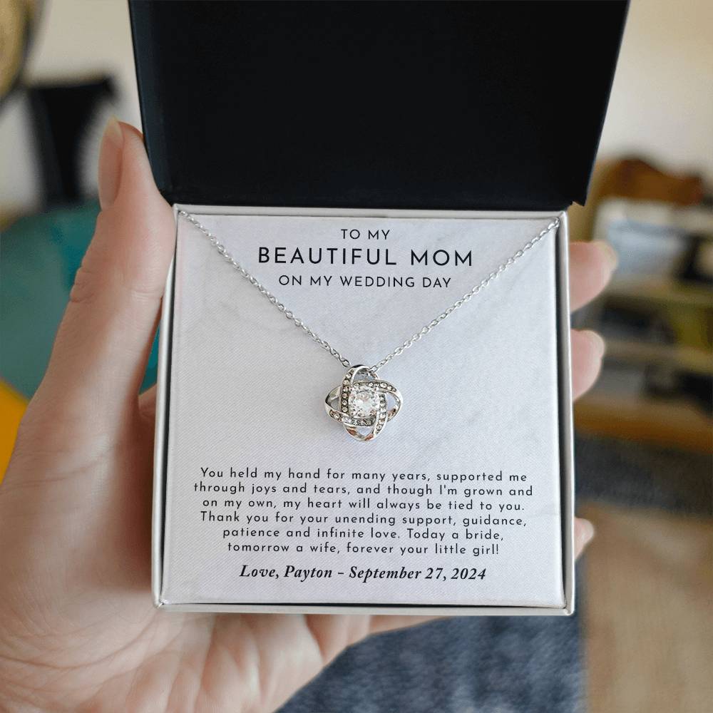 Mother of The Bride Gift From Daughter - Love Knot Necklace