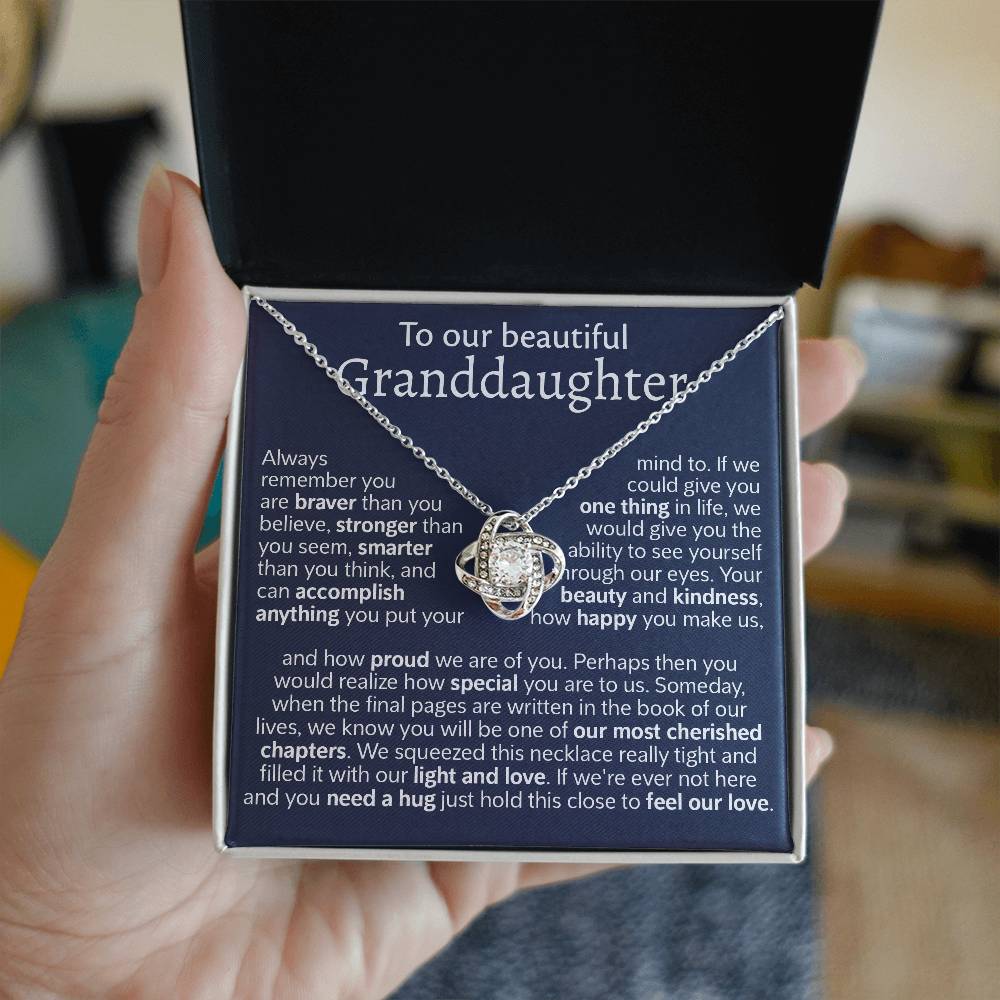 To Out Granddaughter Gift From Grandparents - Love Knot Necklace