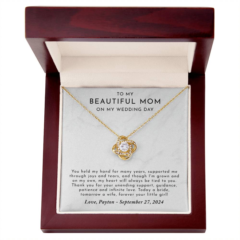 Mother of The Bride Gift From Daughter - Love Knot Necklace