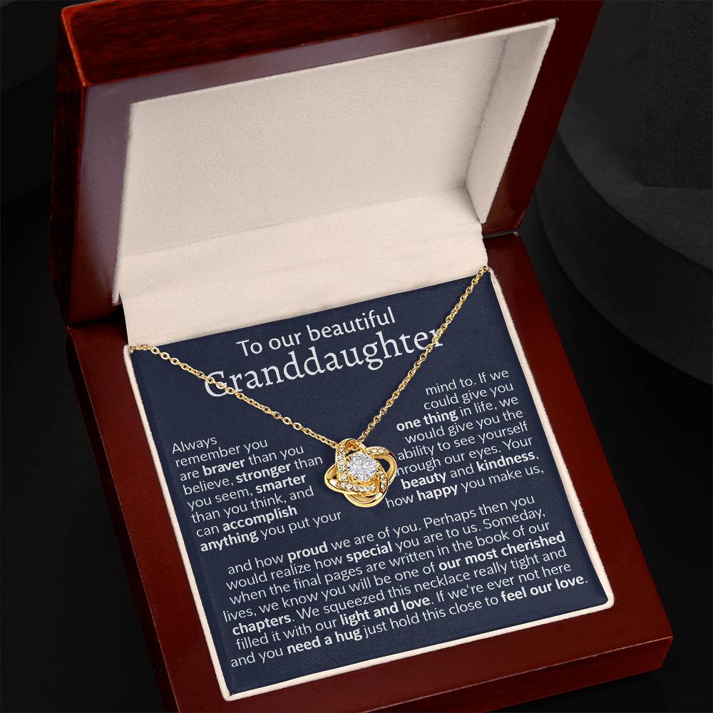 To Out Granddaughter Gift From Grandparents - Love Knot Necklace